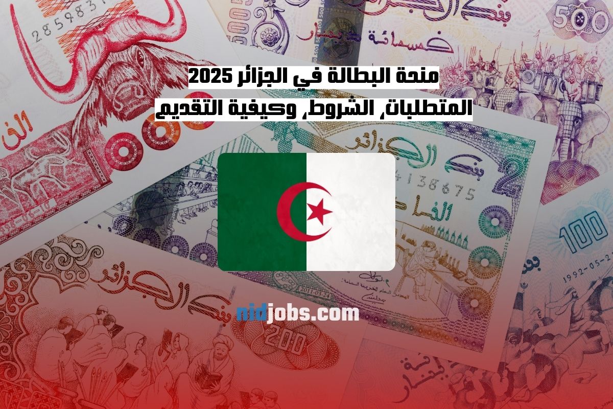 منحة البطالة الجزائر 2025، شروط منحة البطالة، التسجيل في منحة البطالة، قيمة منحة البطالة في الجزائر، ملف منحة البطالة